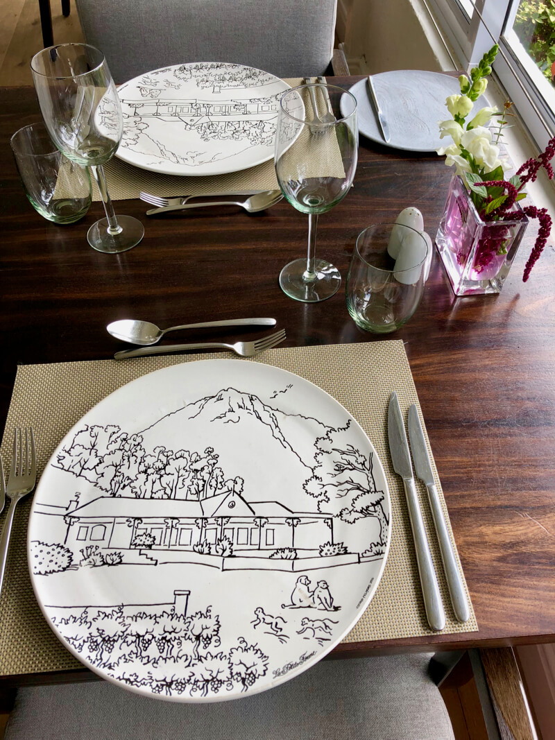 Our table setting at La Petite Ferme