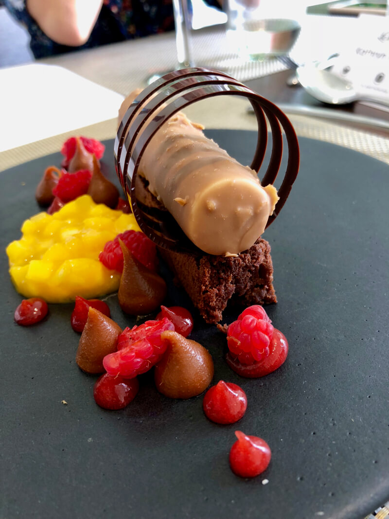 An indulgent Chocolate Torte with salted caramel and liquorice chocolate mousse